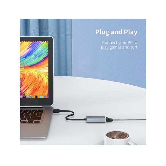 USB 3.0 to 10/100/1000 Gigabit Ethernet Adapter for Laptop Plug - Picture 3 of 10